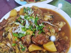 -陕北农家小吃风干羊肉剁荞面