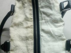 Celine棉麻拼接皮包使用不当变黄-A&G奢侈品护理(万科旗舰店)