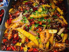 干锅排骨虾-嘎嘎鸭脑壳江湖菜(五里店)