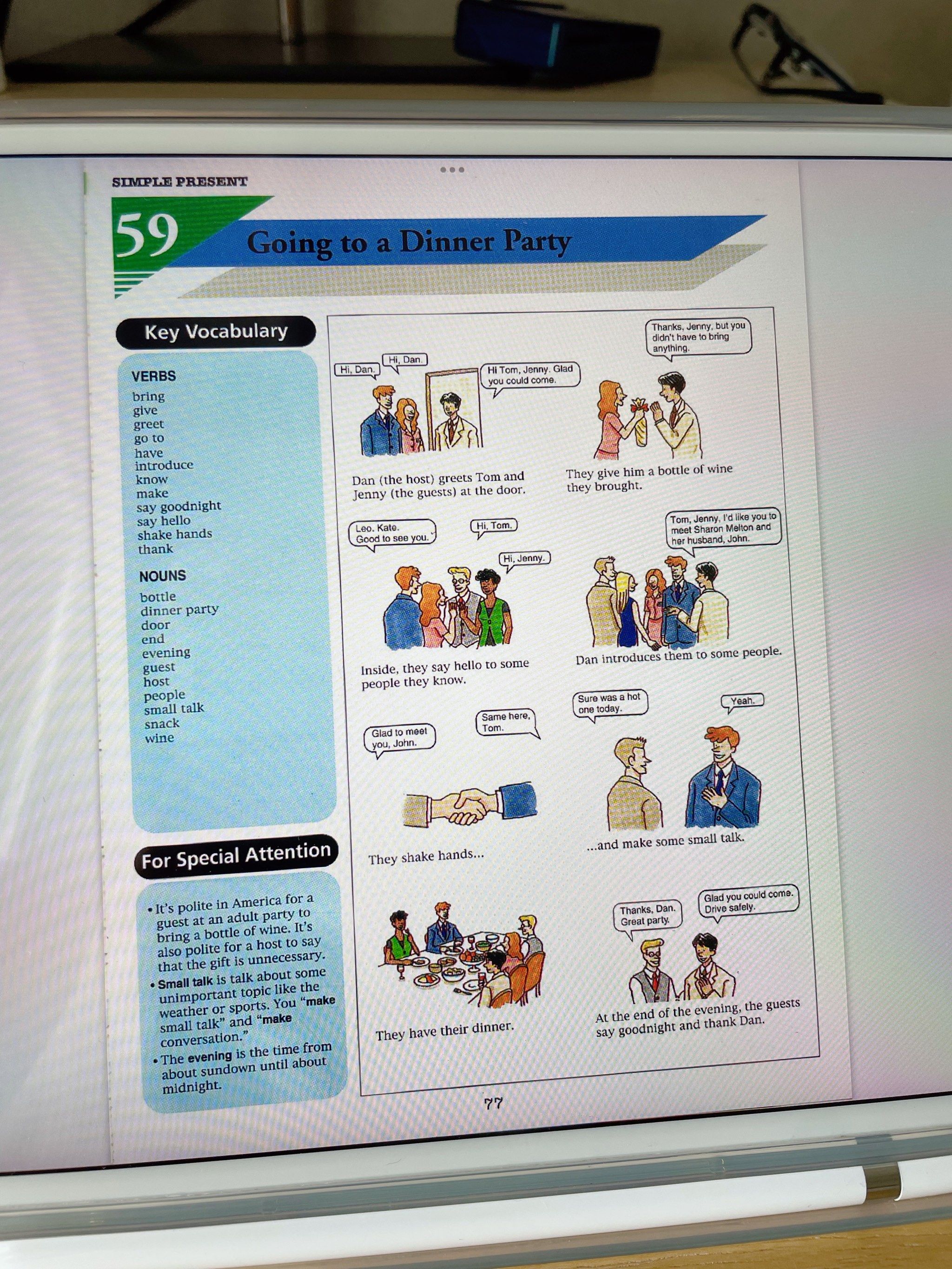 场景英语:参加晚宴