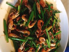 韭菜花炒河虾-同心泥烩鸡