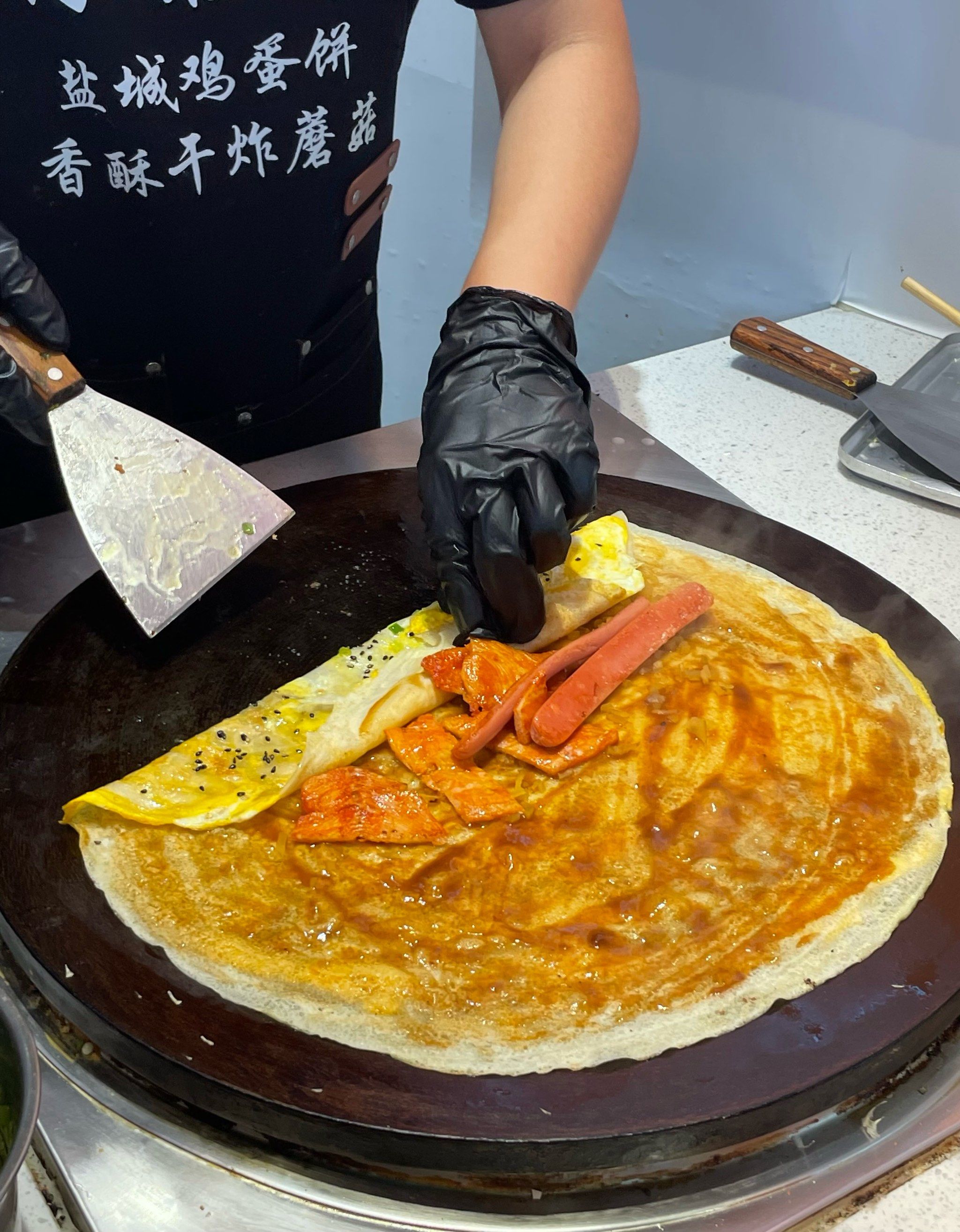 南京吃到了香喷喷的盐城鸡蛋饼