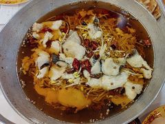 水煮鱼和鸡蛋韭菜盒子最值得推荐-万荣烤鸭店·北京菜(农光里店)