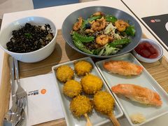 板煎大虾沙拉配日式海苔饭-池奈·咖喱蛋包饭(熙地港店)