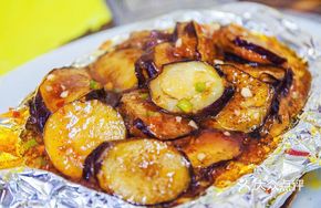 Iron Plate Fresh Meat Stuffed Eggplant