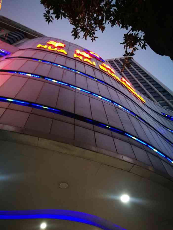 华海大厦是江南大道的一个海军大厦,一直存在好多年了,晚上招牌好闪