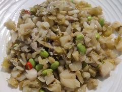 雪菜毛豆炒肉丝-阿红私房菜