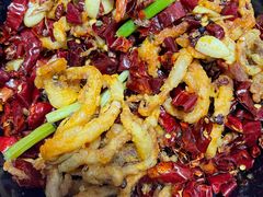 干煸鱿鱼须-大眼锅贴水饺(河东店)