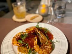 龍蝦汁天使麵伴大虎蝦.三文魚籽-Oasis Bar & Grill