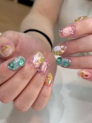 -复古绿·少女主题美甲美睫