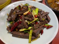 蒜苗炒羊血-窄巷子陕菜馆·地道陕西菜(粉巷店)