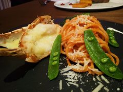 烤大虾配意大利面炒蔬菜-卡本妮法餐厅·北京和平宾馆