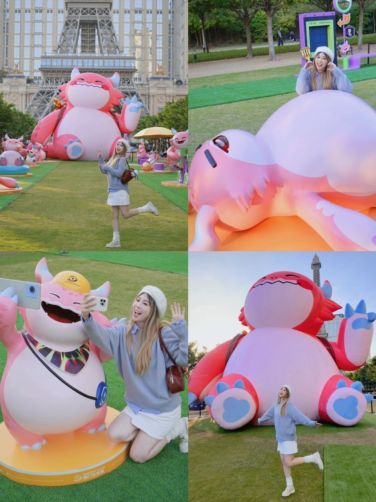 来澳门巴黎人!连隔壁韩国妹子也在拍胖胖龙