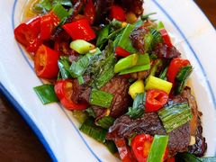 辣椒大蒜炒腊牛肉-刘氏三和面馆