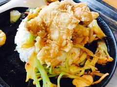 花菜铁板饭配鸡排-南京大学-第9食堂