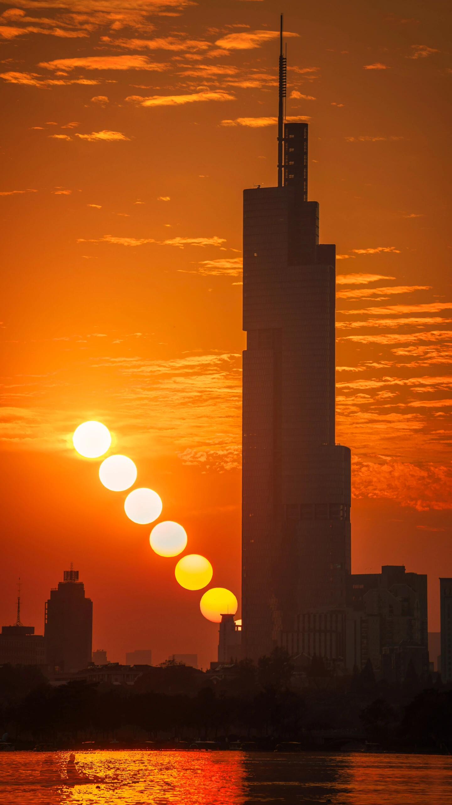 夕阳城市真实图片