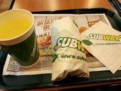 照烧鸡排三明治+机打饮料-赛百味SUBWAY(悠唐店)