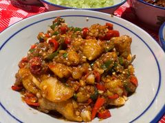土豆泥烧椒肥肠-荆九爷爆炒桥头三嫩(浙大店)