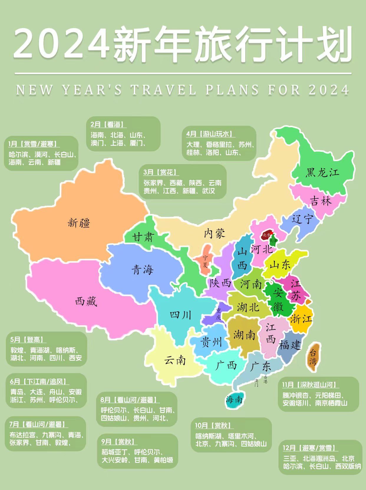 2024年度旅行地图丨解锁新年好去处