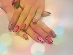 点击看大图 美国国旗加铆钉是您喜欢的菜么?-指慕坊美甲造型