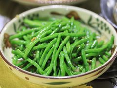 铁板虾酱豆角-洞密园美食城(富华路店)