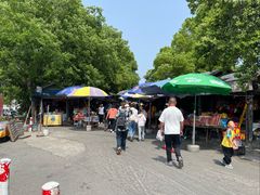 这条路一直往里走就到山脚下入口-灵岩山风景区