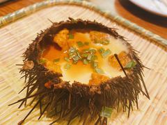 蛋蒸海胆-方国老头包子·39年威海本地老字号•小船海鲜疙瘩汤