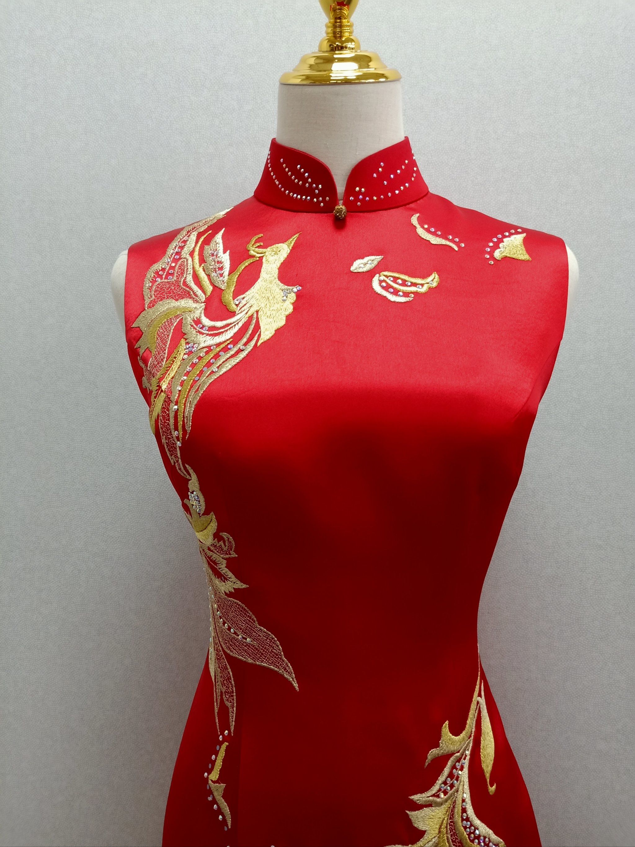 婚宴新娘旗袍[礼花]金凤飞舞