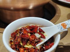 现炸辣椒油-北京老门框爆肚涮肉馆(凤城六路店)