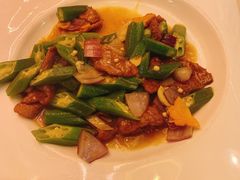 秋葵滑牛肉-酒肆浅葱•烧烤•龙虾•排档(卓悦intown店)