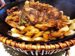 大公鸡粘卷子-华盛园卷子王农家菜水库鱼