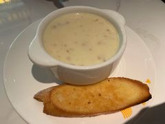 培根腿蓉粟米浓汤配奶香片-半秋山西餐厅(巴南万达广场店)