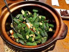 豆酱炒秋葵-南拳十三姨·潮汕砂锅粥(世纪金源店)