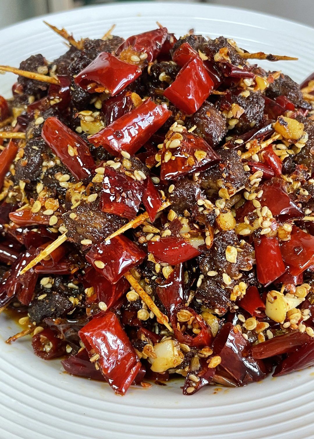 最爱吃的牙签牛肉来了