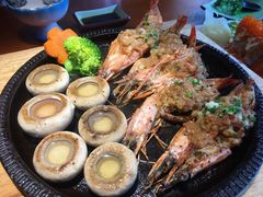 口蘑蒜茸焗大虾-鳗鱼家·深夜食堂(军博店)