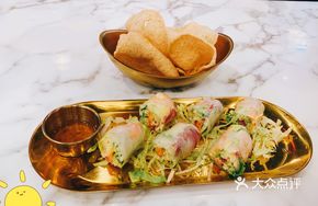 Colorful Southeast Asian Rice Paper Rolls with Lime Sauce