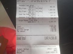 账单-Ministry of Crab(科伦坡店)