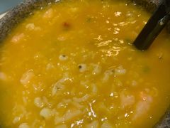 咸蛋黄煲米捞虾滑-付掌柜在成都·热炒砂锅集(金禾店)