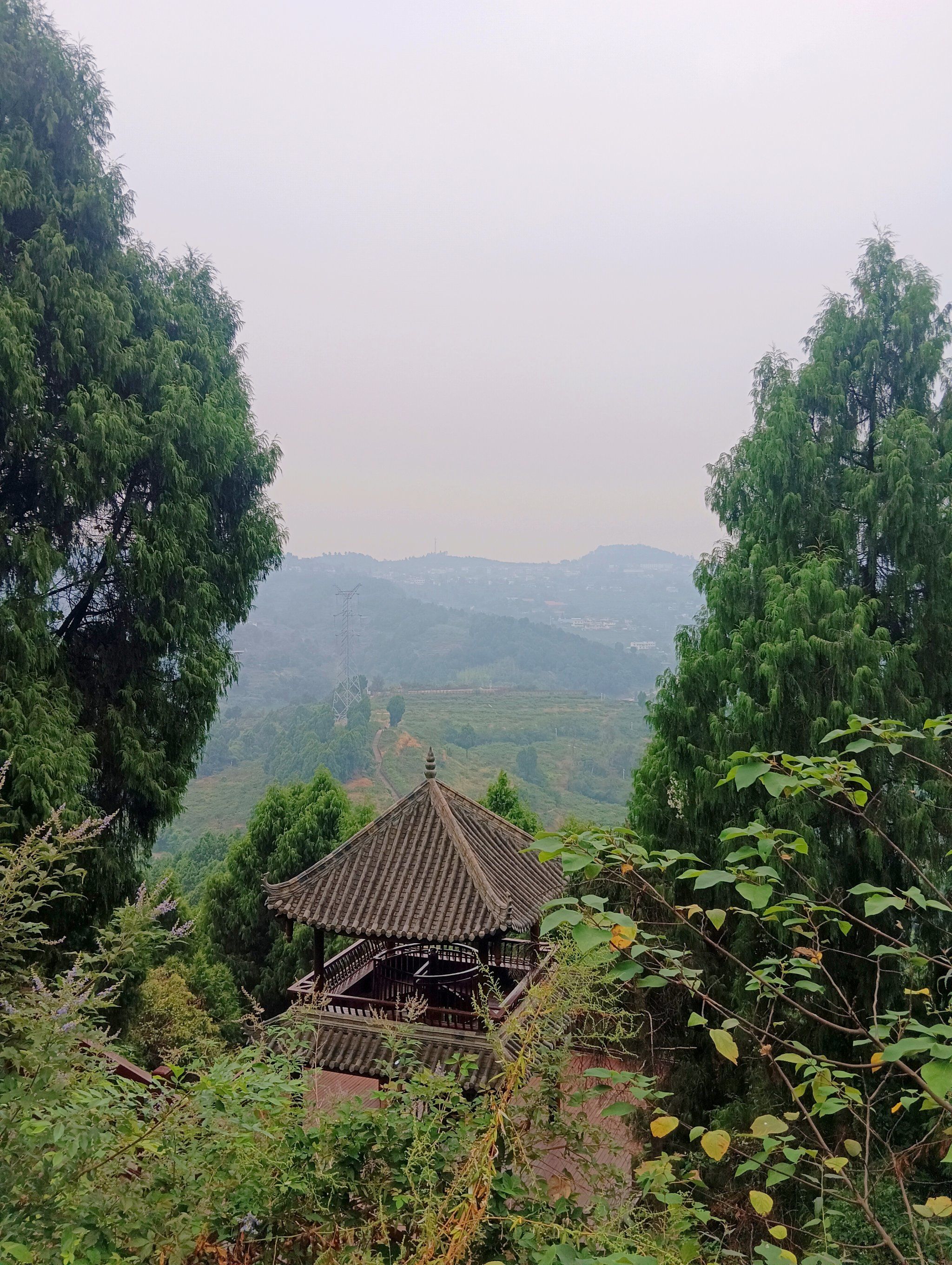 成都的雾霾天气有多重,在龙泉山上一览无余