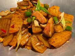 干锅土豆片-悦海·家宴·冰花皮皮虾大锅贴(宝龙店)
