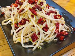 爆炒豆芽-长青菠菜面·烧烤