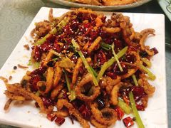 干煸鱿鱼须-大眼锅贴水饺(河东店)