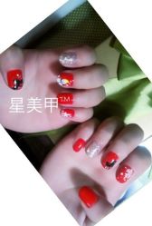 圣诞节暖暖的-星美甲