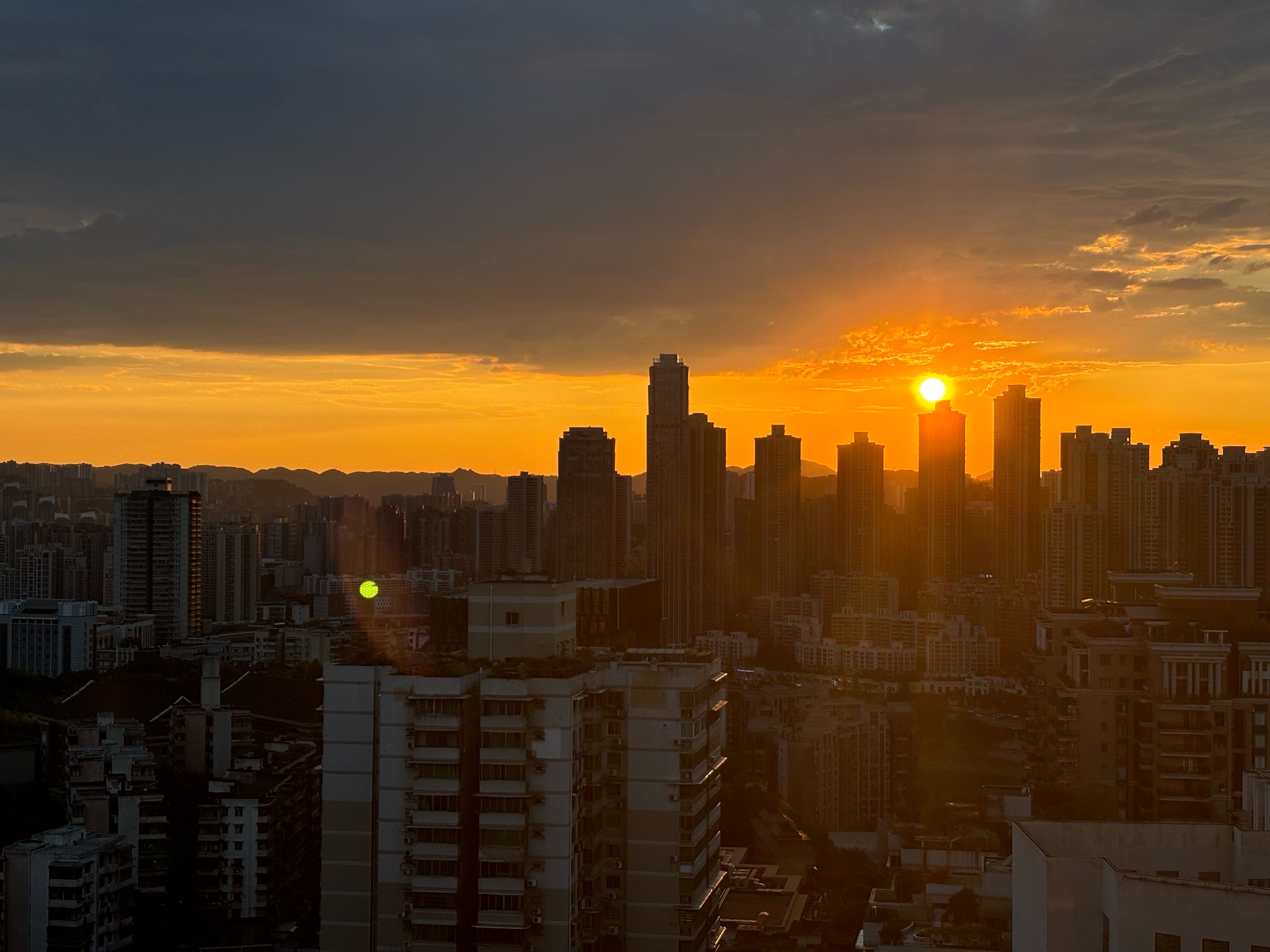 夕阳城市真实图片