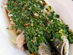 韭菜蒸鱼-锦江中华村农家乐饭庄