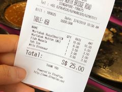 账单-新加坡Zam Zam餐馆