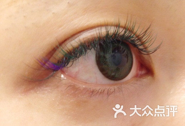 mikanail美咖娜丽美甲工作室本店特色 日本同步彩色睫毛嫁接 眼尾绿色