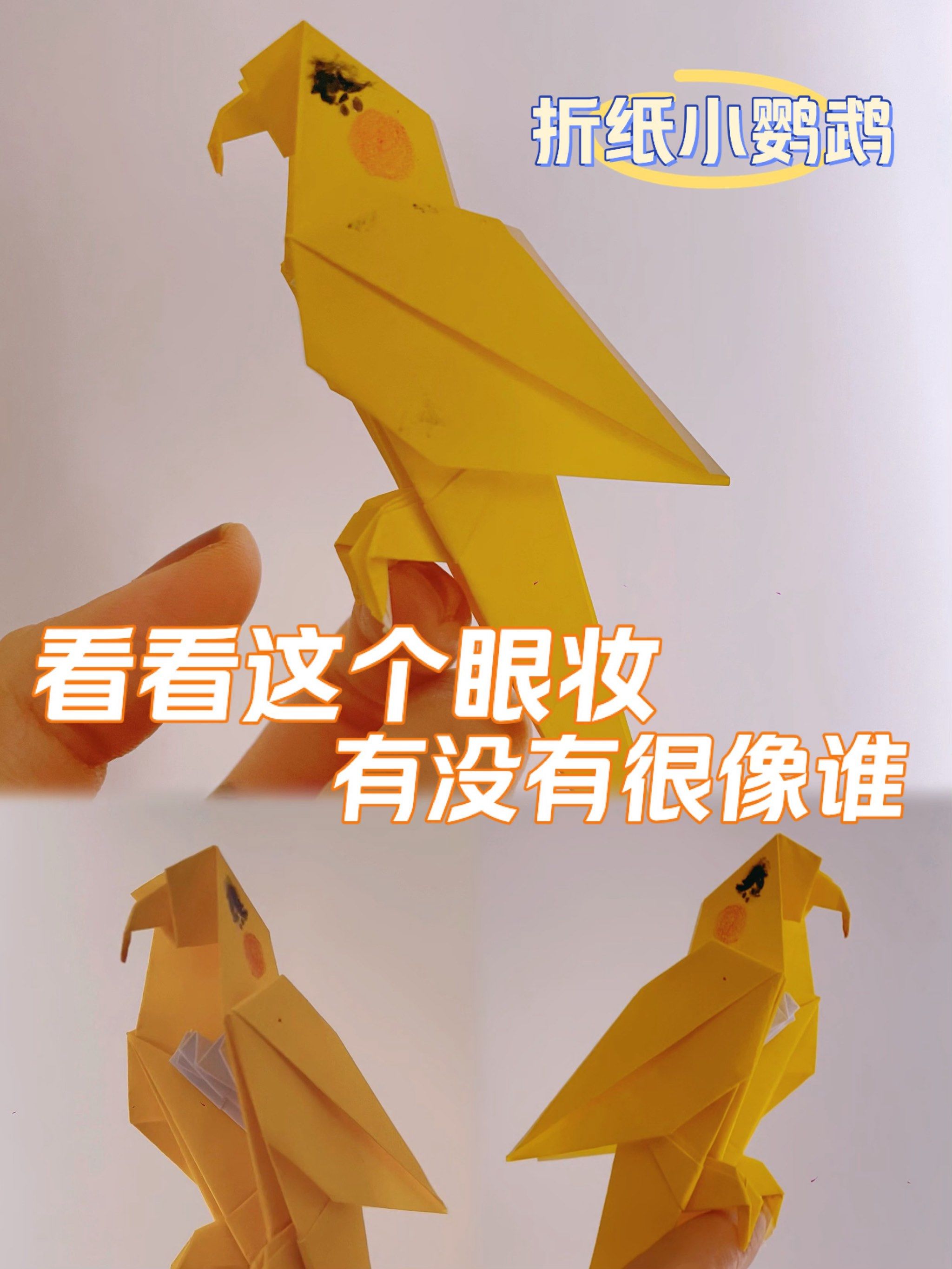 可以站在手指上的折纸小鹦鹉来一只🦜