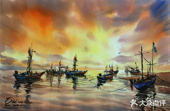 自然的美景，水彩笔的描绘[加油]