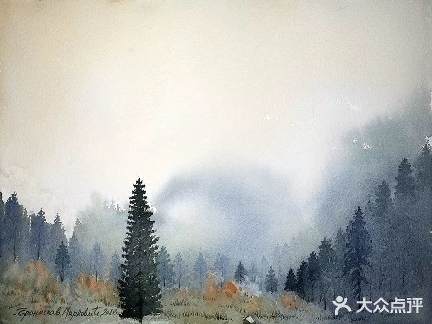 这水彩画的分明是仙境！